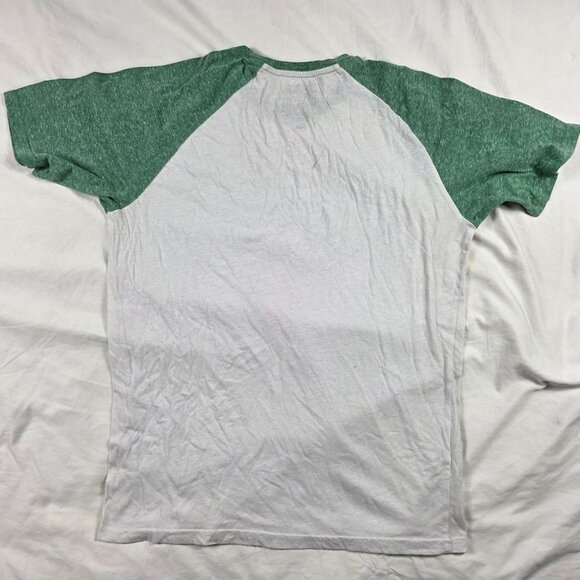 American Rag Mens Size Large White Green Raglan Short Sleeve T Shirt Casual - Picture 2 of 7